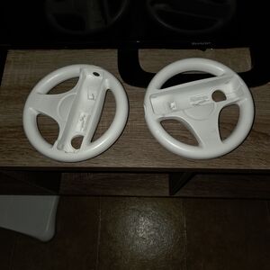 Nintendo White Racing Wheel Controllers (Pair)